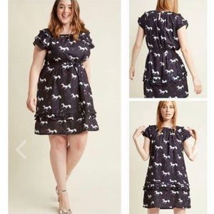 Modcloth Frock Shop Unicorn Heart Ruffle Dress